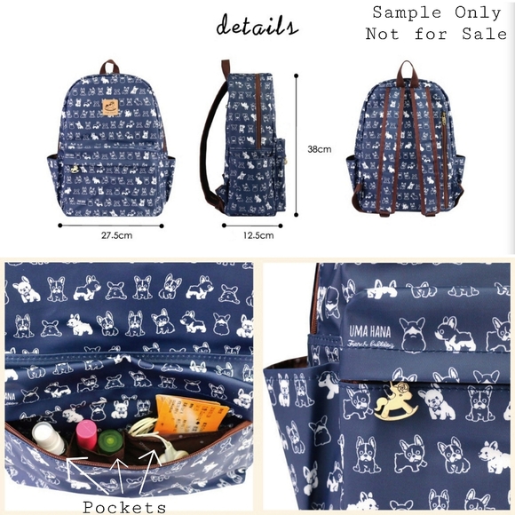 Waterproof Frenchie Large Backpack for School Work - Picture 4 of 11